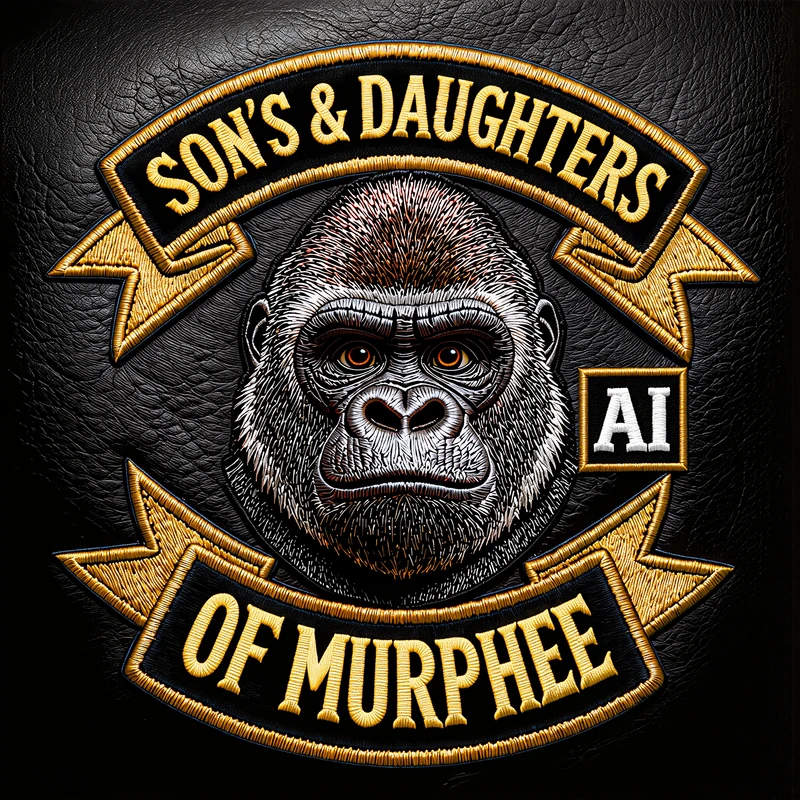 The original black, gold and white Sons and Daughters of Murphee embroidered gorilla logo
